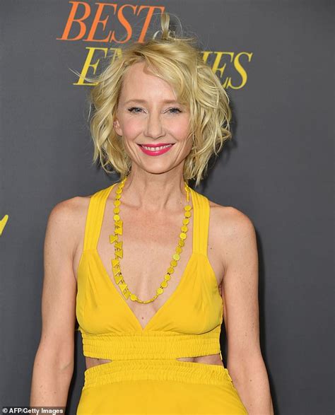Anne Heche Flaunts Her Figure In A Revealing Cutaway Yellow Gown At The Best