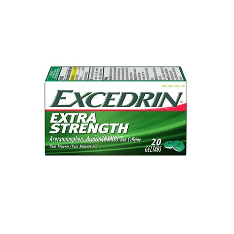 Excedrin Extra Strength Geltabs Headache Relief 20 Count