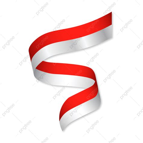 Desain Pita Merah Putih Png Latar Belakang Bendera Indonesia Pita