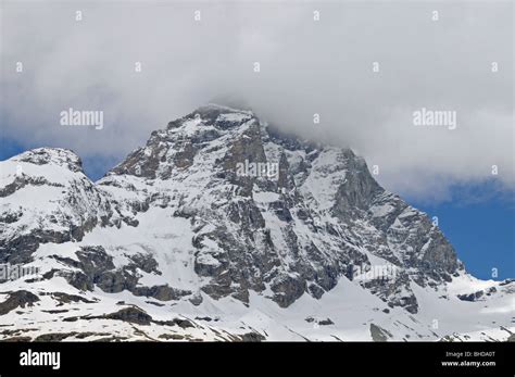 Italian Side Of The Cloud Capped Matterhorn Or Il Monte Cervino From