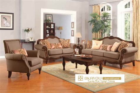 Set Kursi Sofa Ruang Tamu Mewah Model Klasik Jati Kursi Sofa Minimalis