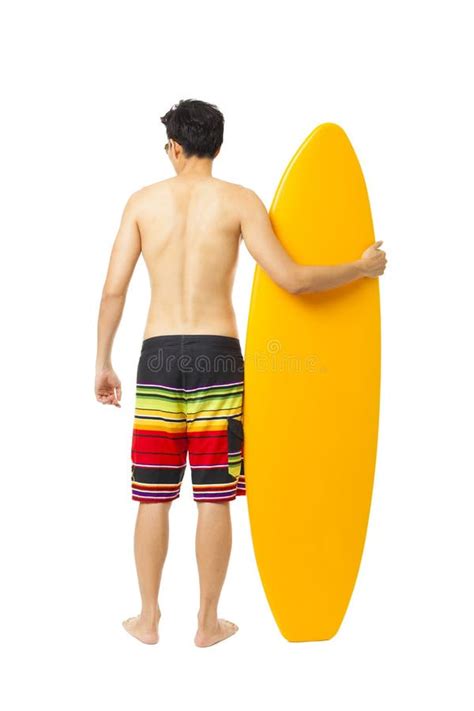 Young Man Holding Surfboard Stock Photo Image Of Exercise Adult