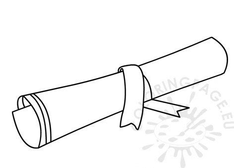 Rolled-up diploma template | Coloring Page