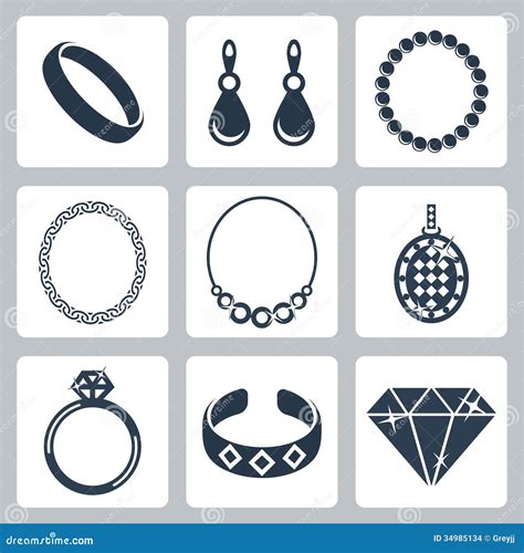 Vector Jewelry Icons Set Stock Vector Illustration Of Graphic 34985134