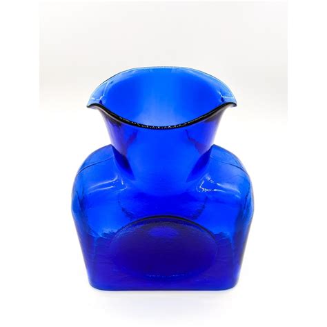 Blenko Cobalt Blue Glass Carafe Vase Glass Carafe Blue Glass Cobalt Glass