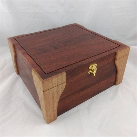 large keepsake box memory box handmade from reclaimed jarrah with australian oak corner