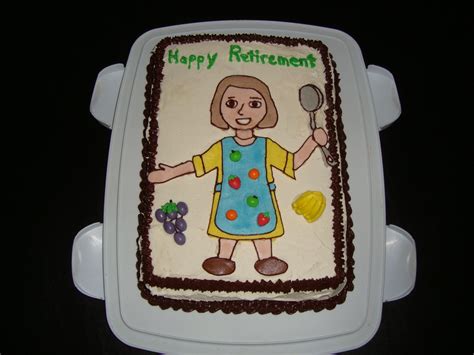 The woman who baked them was arrested while three guests were identified. This is a lunch lady cake I made for my bosses retirement. I used runt candies for the fruit ...