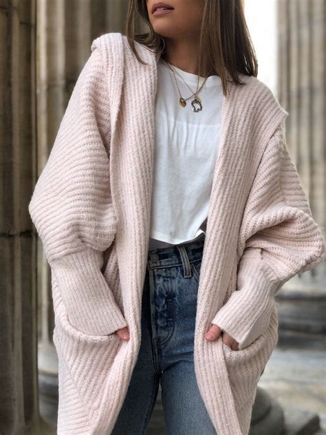 Willow Hoodie Cardigan Sweater Blush Pink Pink Sweater Outfit Fall