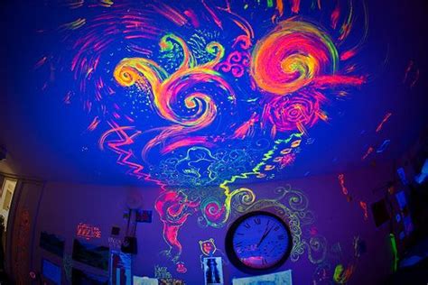 Tumblr Photography Neon Painting Black Light Room Wall Painting
