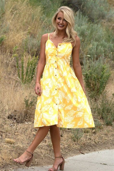 Flirty Fit And Flare Midi Yellow Maxi Outfits Fashion Yellow Sundress