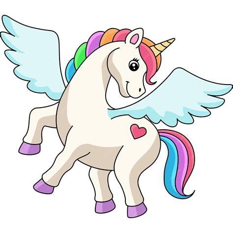 Premium Vector Flying Unicorn Cartoon Colored Clipart