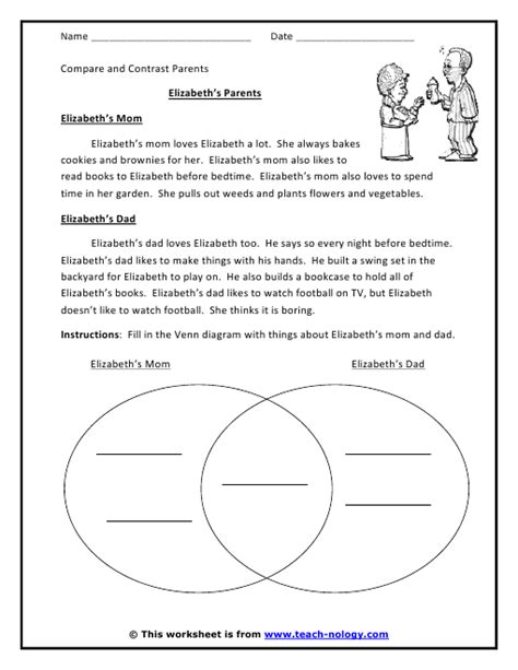 Free Printable Compare And Contrast Worksheets For 4th Grade
