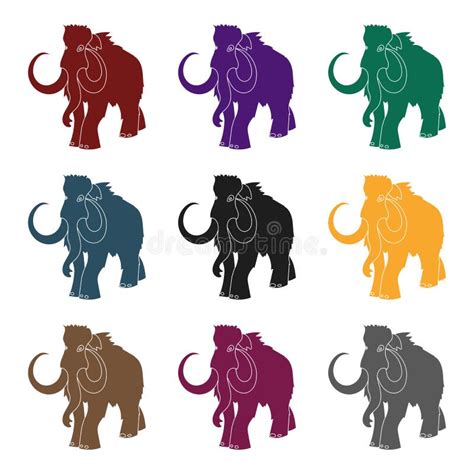 Mammoth Icon In Cartoon Style Isolated On White Background Dinosaurs