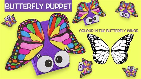 How To Make A Butterfly Paper Puppet Color In The