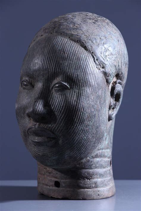 Tête Commémorative Oni Ife Bini Edo Galerie Dart Africain Art