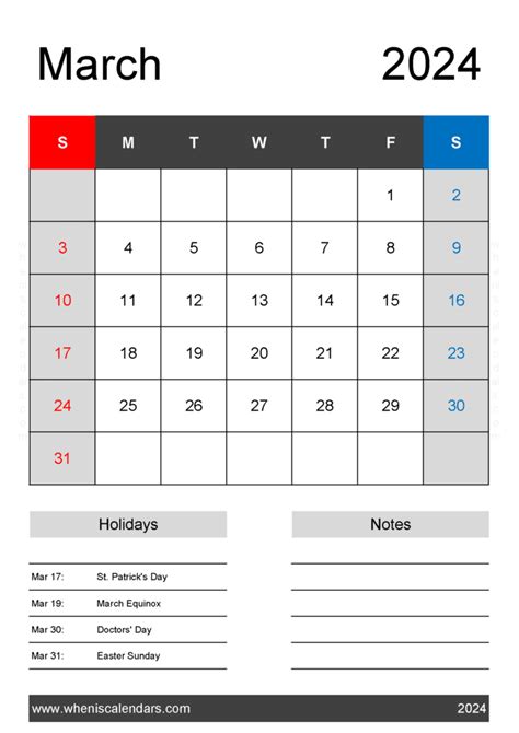 2024 March Calendar Print Off Monthly Calendar