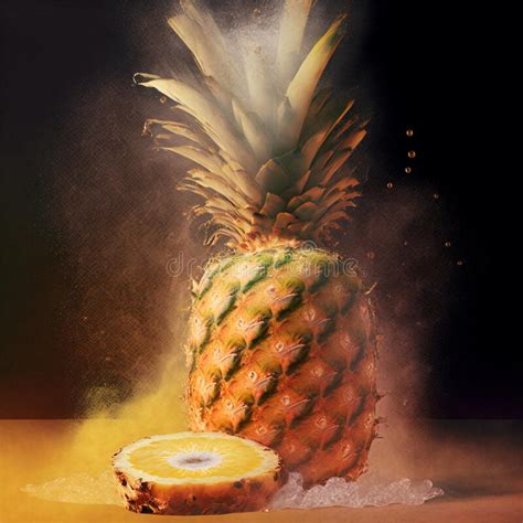 Pineapple With Splash Of Water Stock Image Image Of Vegetable