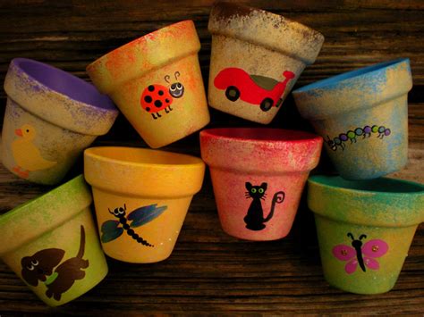 Small Flower Pots Hand Painted Pots Kids Party Favors