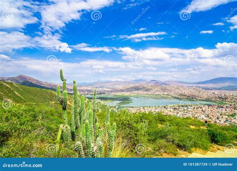 Cityscape Of Cochabamba From Cerro De San Pedro Hill Stock Image