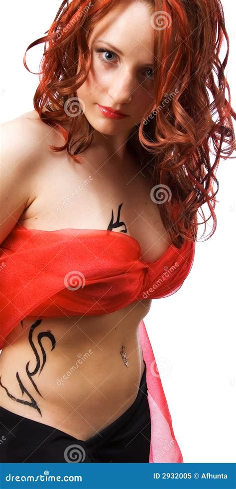 The Girl In Red Stock Image Image Of Fashion Cosmetics 2932005