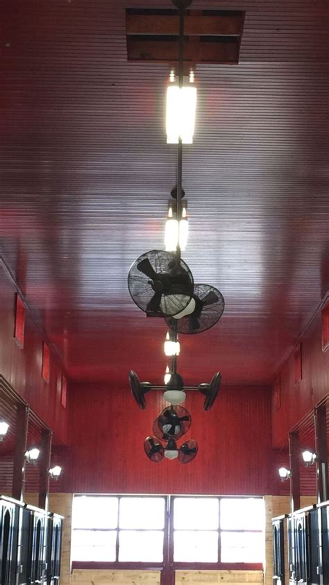 Ceiling fan ratings are important markers that qualify a ceiling fan for a particular environment. Airflow in barn. | Ceiling lights, Interior design, Decor