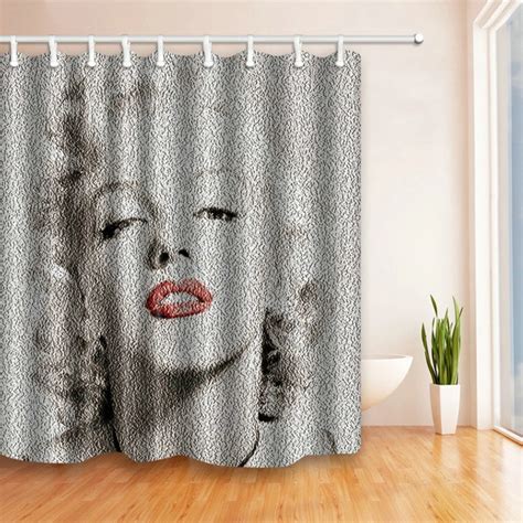 Simple Grey Sexy Beautiful Marilyn Monroe Shower Curtain Multifunctional Waterproof