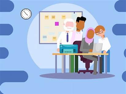 Office Collaboration Explainer Dribbble Animated Animation Vector