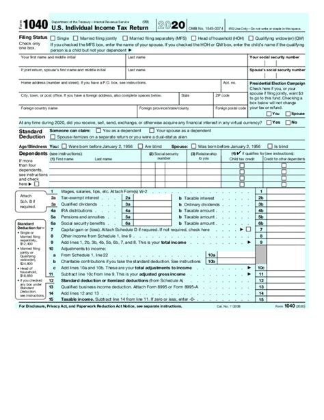 Fillable Form 1040 Printable Forms Free Online