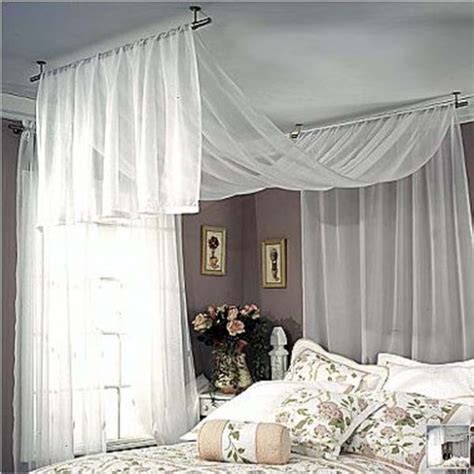 Here's how to hang this beautiful since some bed canopies hang directly above your head, it's important to ensure the screws are for the most security, use a stud finder to find the studs in your ceiling. Hang Curtain Rod From Ceiling | NeilTortorella.com