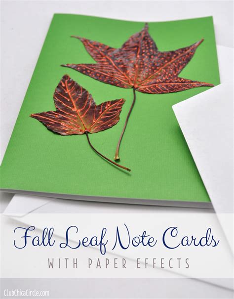 Decorated Fall Leaf Note Cards Club Chica Circle Where Crafty Is