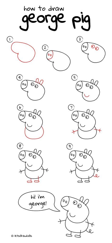 Draw Pattern How To Draw George Pig Easy Drawing Step By Step