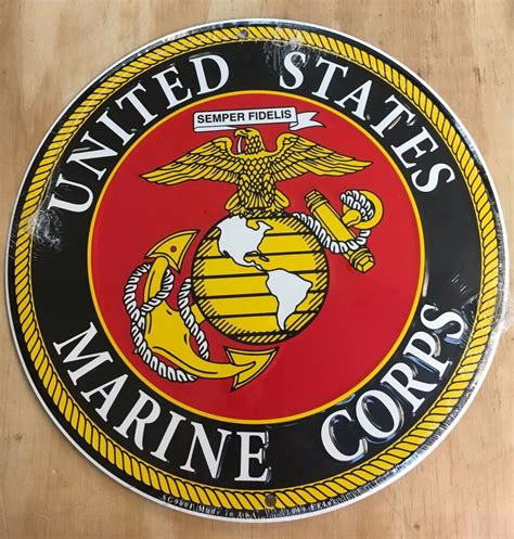 The marine corps was founded on november 10, 1775, when the continental congress ordered that two battalions of marines be raised for service as landing forces with the fleet. USMC United States Marine Corps Emblem Aluminum Tin Sign ...