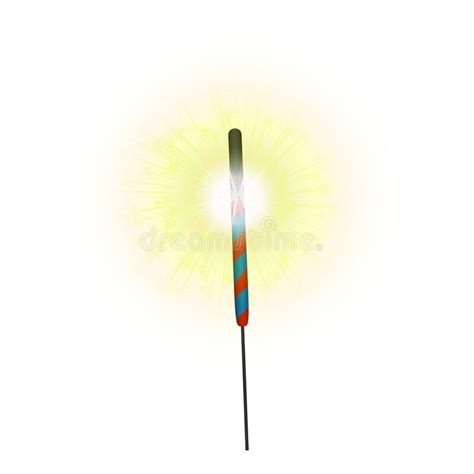 Sparkler Fireworks Icon Cartoon Style Stock Vector Illustration Of