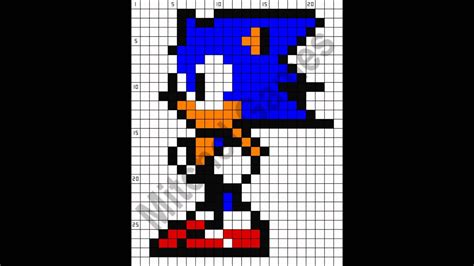 Sonic The Hedgehog Minecraft Pixel Art Template Pixel Art Templates