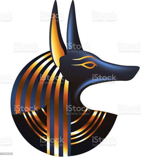 Ancient Egyptian God Anubis Isolated Vector Stock Illustration