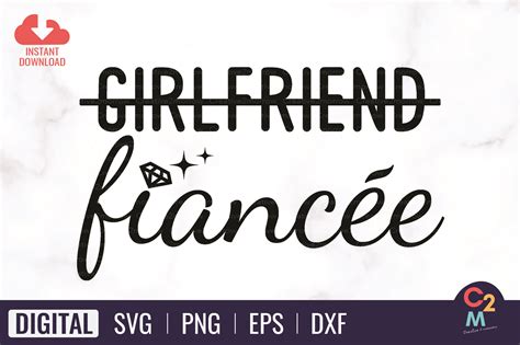 Girlfriend Fiancee Svg Engaged Svg Gráfico Por Creative2morrow