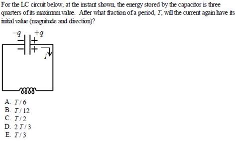 What is the emf induced opposing this? (Get Answer) - Show transcribed image text For the LC ...