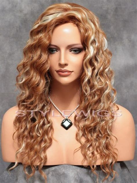 Bejoy popular ombre 4# t613 ash blonde straight 100% human hair lace front wigs. Light Blonde Mix Long Curly Heat OK Human Hair Blend Wig ...