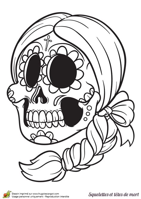 Coloriage Squelettes Tetes De Mort Mexicaine