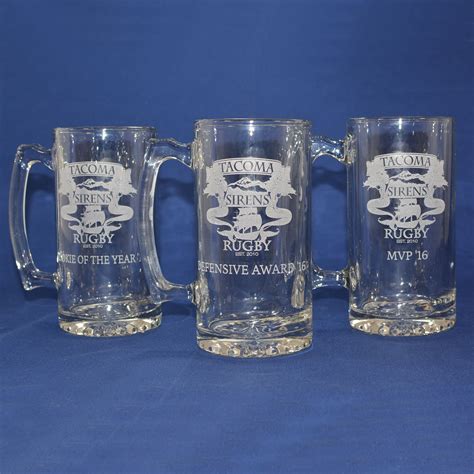 a pair of large personalized beer steins 25oz