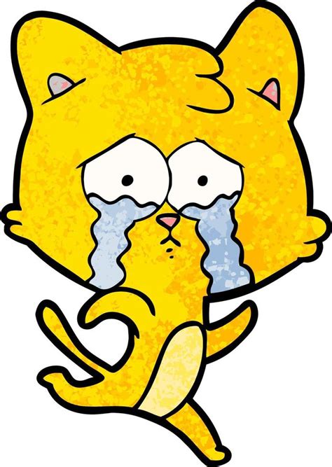 Cartoon Crying Cat 12377997 Vector Art At Vecteezy