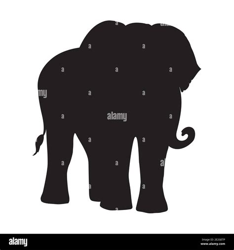 Elephants Silhouette Isolated On White Background Stock Vector Image