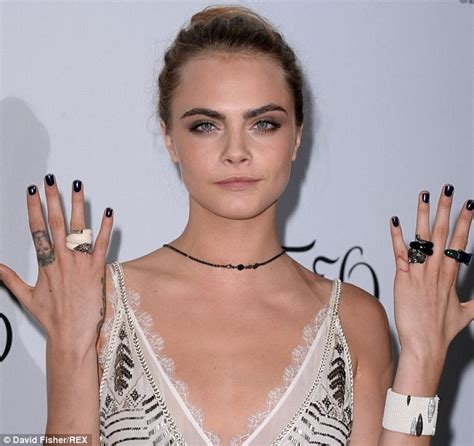 Cara Delevingne Looks Sensational In Beaded Chiffon Dress With Scoop