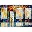 NIGTH CAFE — PALETTE KNIFE Oil Painting Arts On Canvas By Leonid 