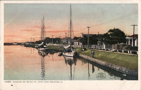 Evening On Bayou St John New Orleans La Postcard