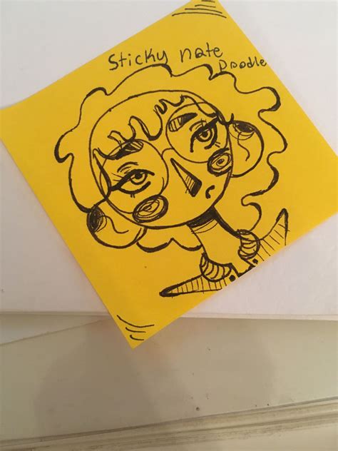 Cool Sticky Note Drawings Drawing Ideas