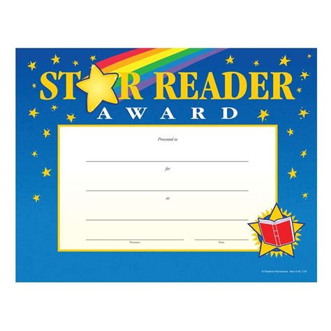 Star Reader Gold Foil Stamped Certificates Positive Promotions