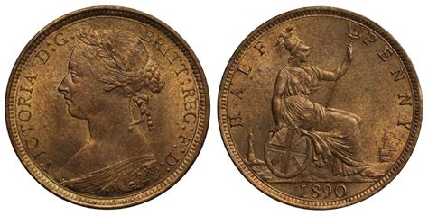 Victoria 1890 Halfpenny Old Coin Price