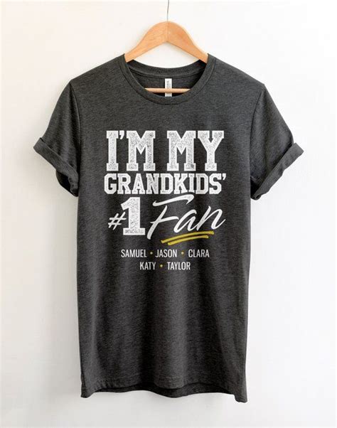 No1 Fan Personalized Grandpa Shirt With Grandkids Names Etsy
