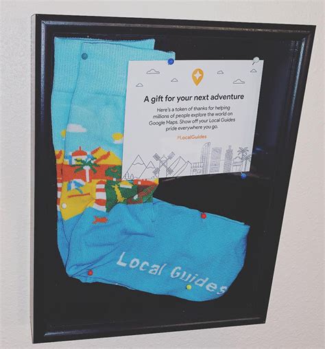 Local guides encourages users to contribute to google maps by posting reviews, uploading photos, submitting new locations, fixing old locations, and answering yes/no questions. Google Local Guide Socks